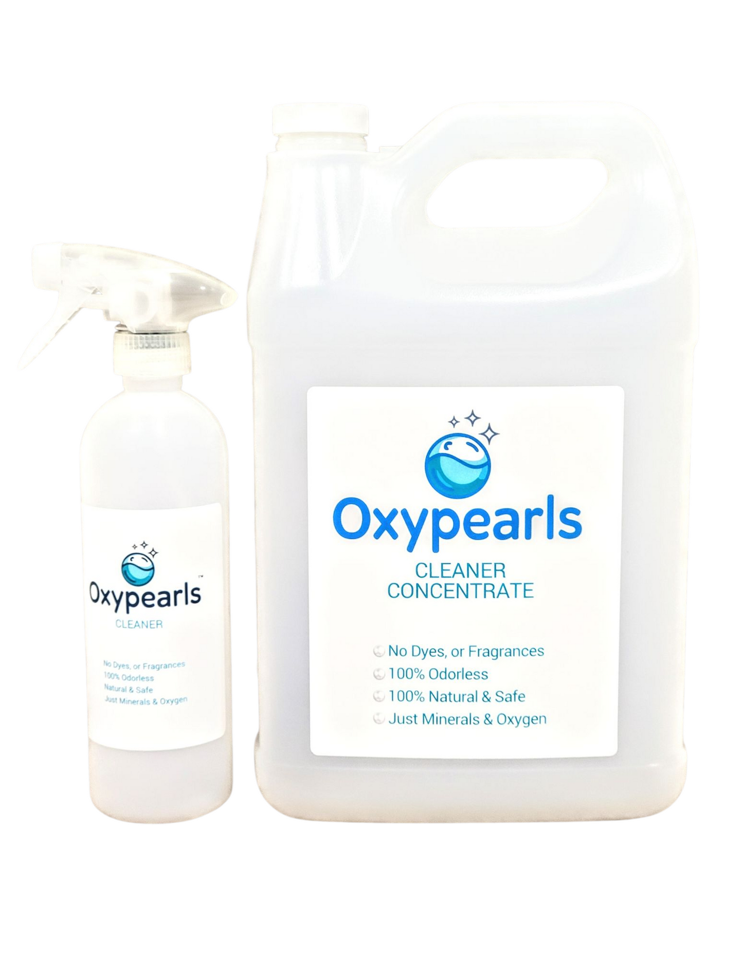 Oxypearls starter kit. 1 gallon jug, with 16 oz spray bottle.