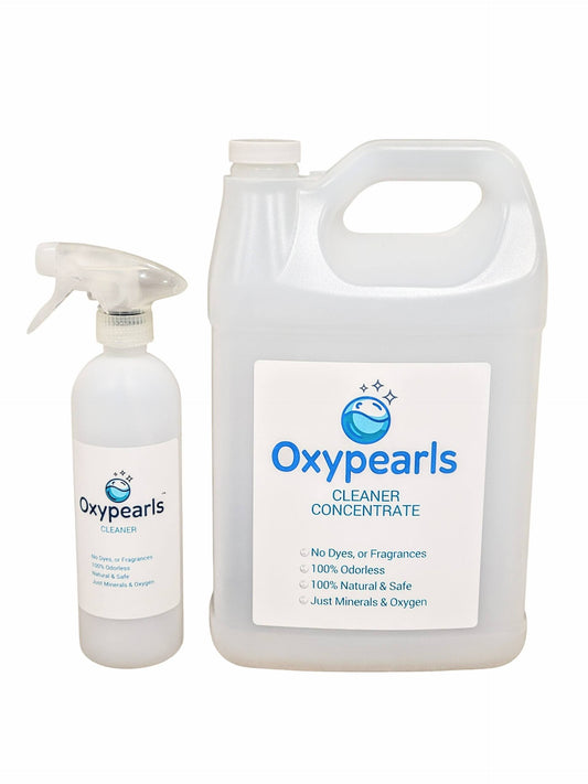 Oxypearls starter kit. 1 gallon jug, with 16 oz spray bottle.