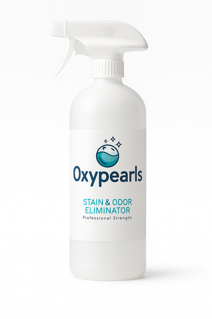 32 oz spray bottle of Oxypearls Carpet, Upholstery, and Pet Stain & Odor Eliminator